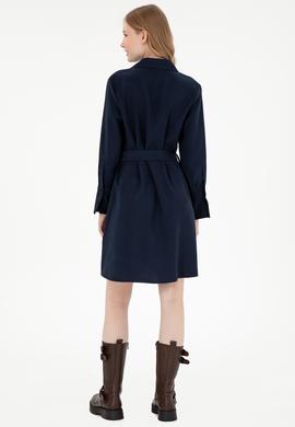 Kadın Lacivert Mini Boy Dokuma Elbise - 50297327010