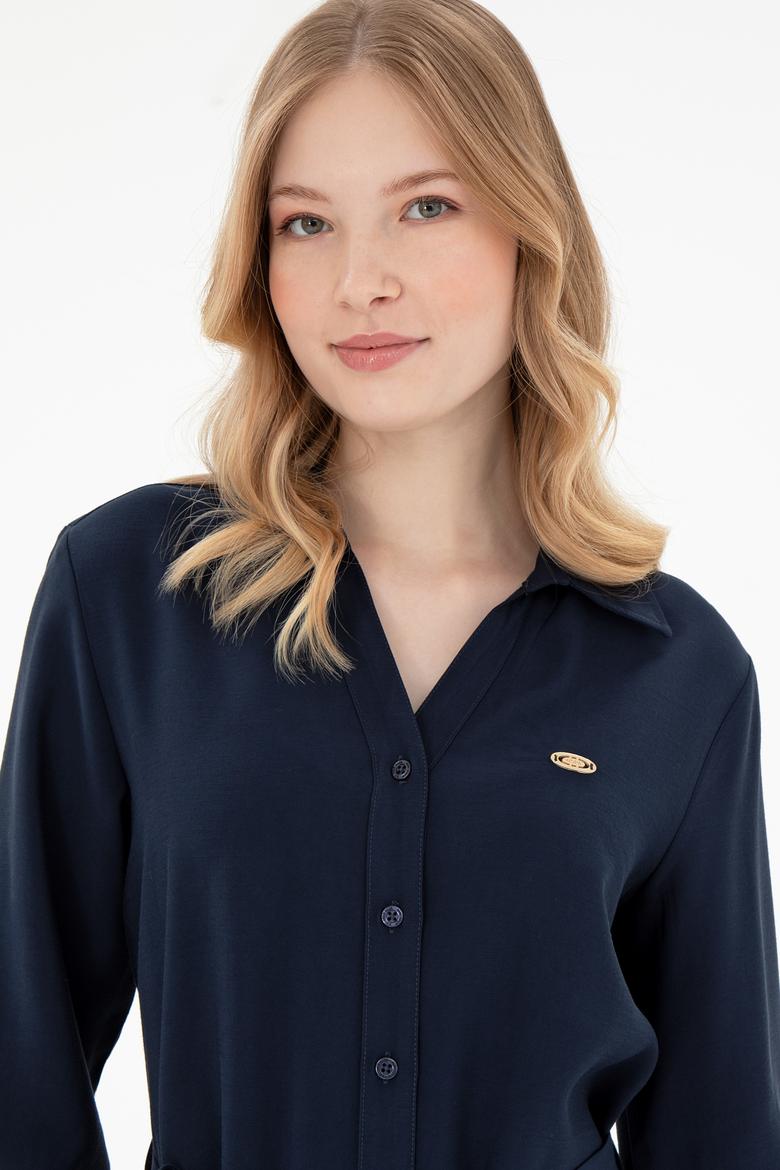 Kadın Lacivert Mini Boy Dokuma Elbise - 50297327010