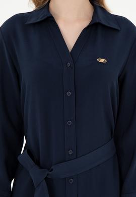 Kadın Lacivert Mini Boy Dokuma Elbise - 50297327010