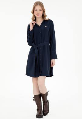 Kadın Lacivert Mini Boy Dokuma Elbise - 50297327010