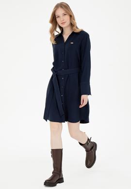 Kadın Lacivert Mini Boy Dokuma Elbise - 50297327010