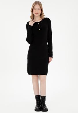 Kadın Siyah Mini Boy Triko Elbise - 50292314023