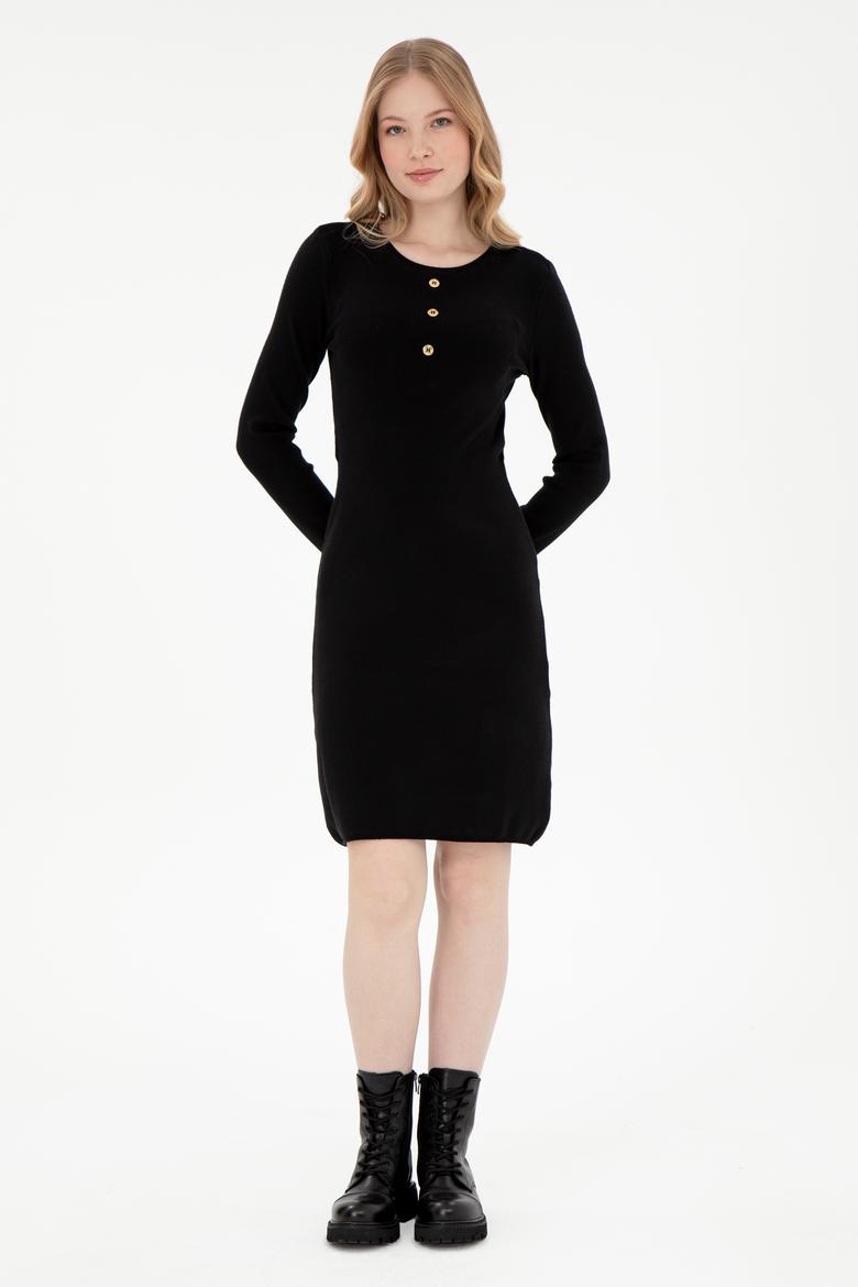 Kadın Siyah Mini Boy Triko Elbise - 50292314023