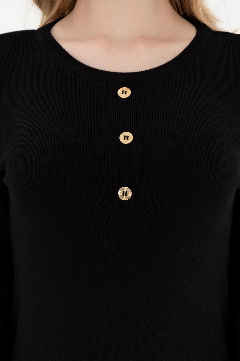 Kadın Siyah Mini Boy Triko Elbise - 50292314023