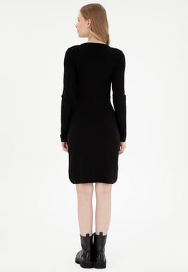 Kadın Siyah Mini Boy Triko Elbise - 50292314023