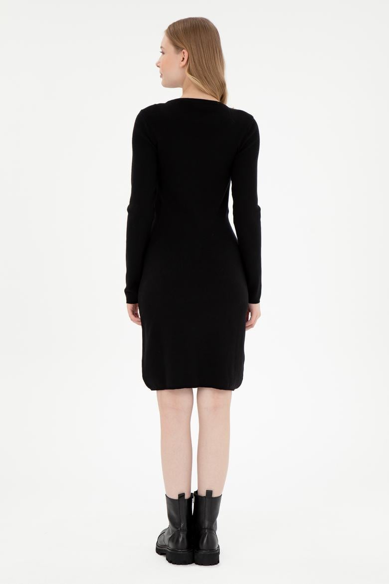 Kadın Siyah Mini Boy Triko Elbise - 50292314023