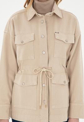 Kadın Ekru Jean Gömlek - 50296015005