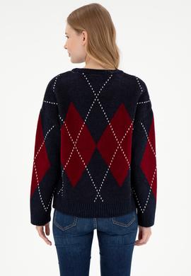 Kadın Lacivert Bisiklet Yaka Kazak - 50297113004