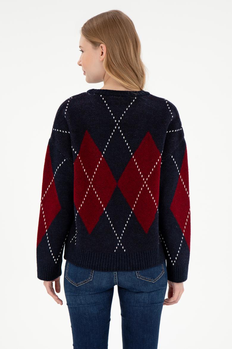 Kadın Lacivert Bisiklet Yaka Kazak - 50297113004