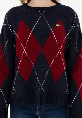 Kadın Lacivert Bisiklet Yaka Kazak - 50297113004