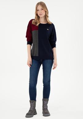 Kadın Lacivert Bisiklet Yaka Kazak - 50297112005