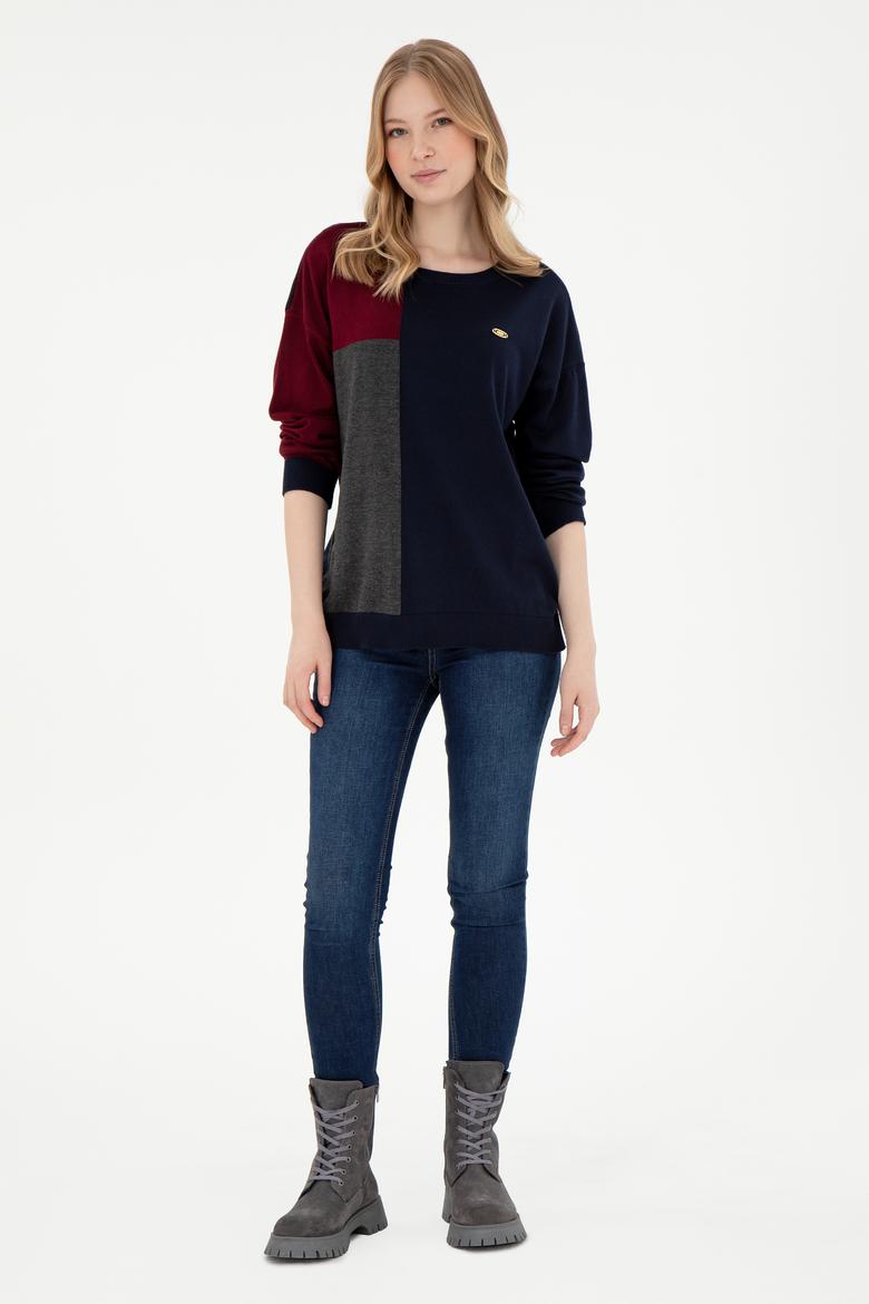 Kadın Lacivert Bisiklet Yaka Kazak - 50297112005