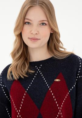 Kadın Lacivert Bisiklet Yaka Kazak - 50297113004