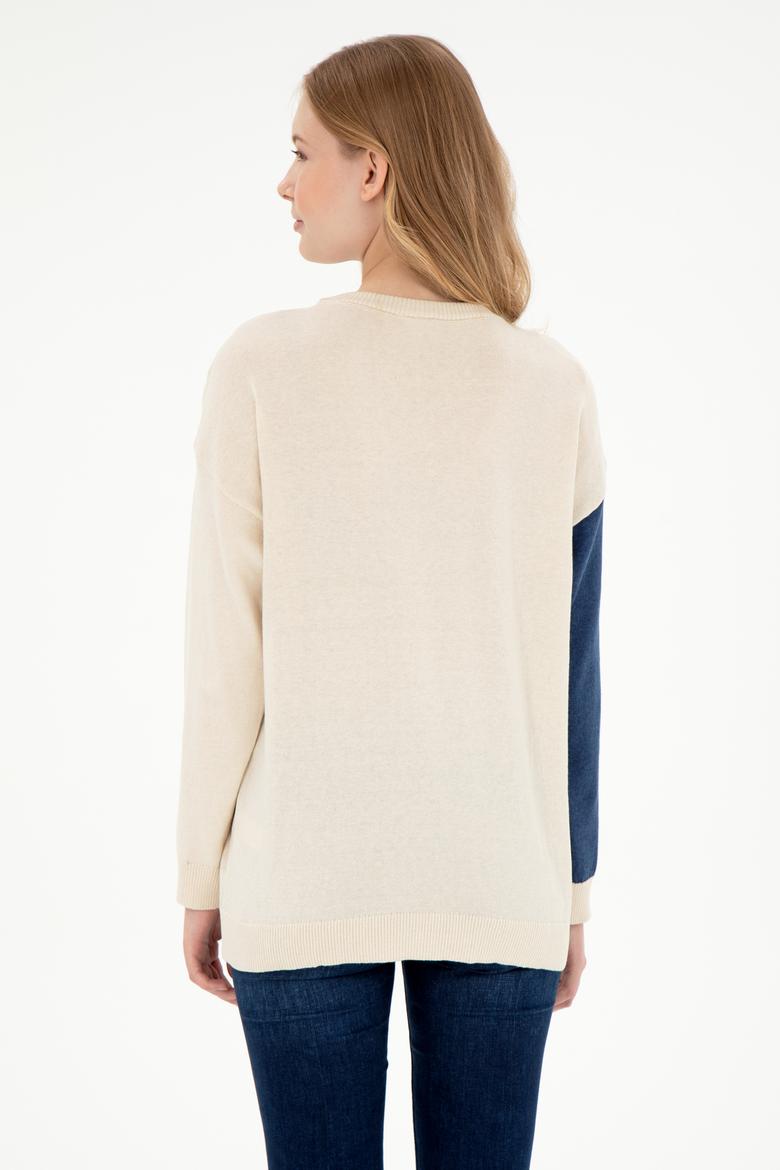 Kadın Krem Bisiklet Yaka Kazak - 50297112008