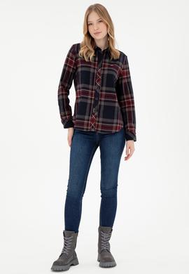 Kadın Lacivert Uzun Kollu Gömlek - 50297116002