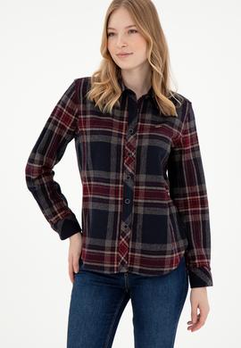 Kadın Lacivert Uzun Kollu Gömlek - 50297116002