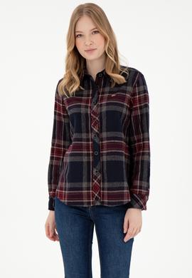 Kadın Lacivert Uzun Kollu Gömlek - 50297116002