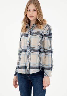 Kadın Krem Uzun Kollu Gömlek - 50297116013