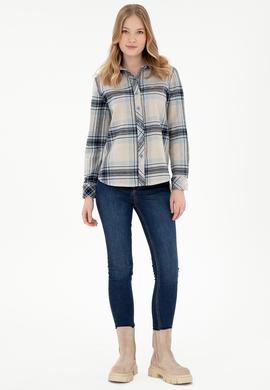 Kadın Krem Uzun Kollu Gömlek - 50297116013