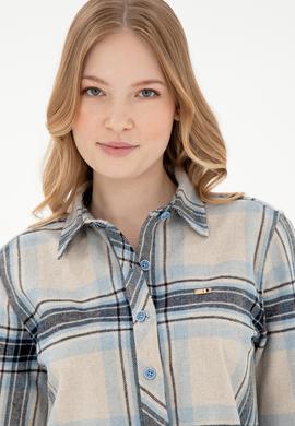 Kadın Krem Uzun Kollu Gömlek - 50297116013