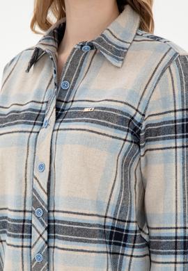 Kadın Krem Uzun Kollu Gömlek - 50297116013