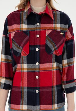 Kadın Kırmızı Uzun Kollu Gömlek - 50296163031