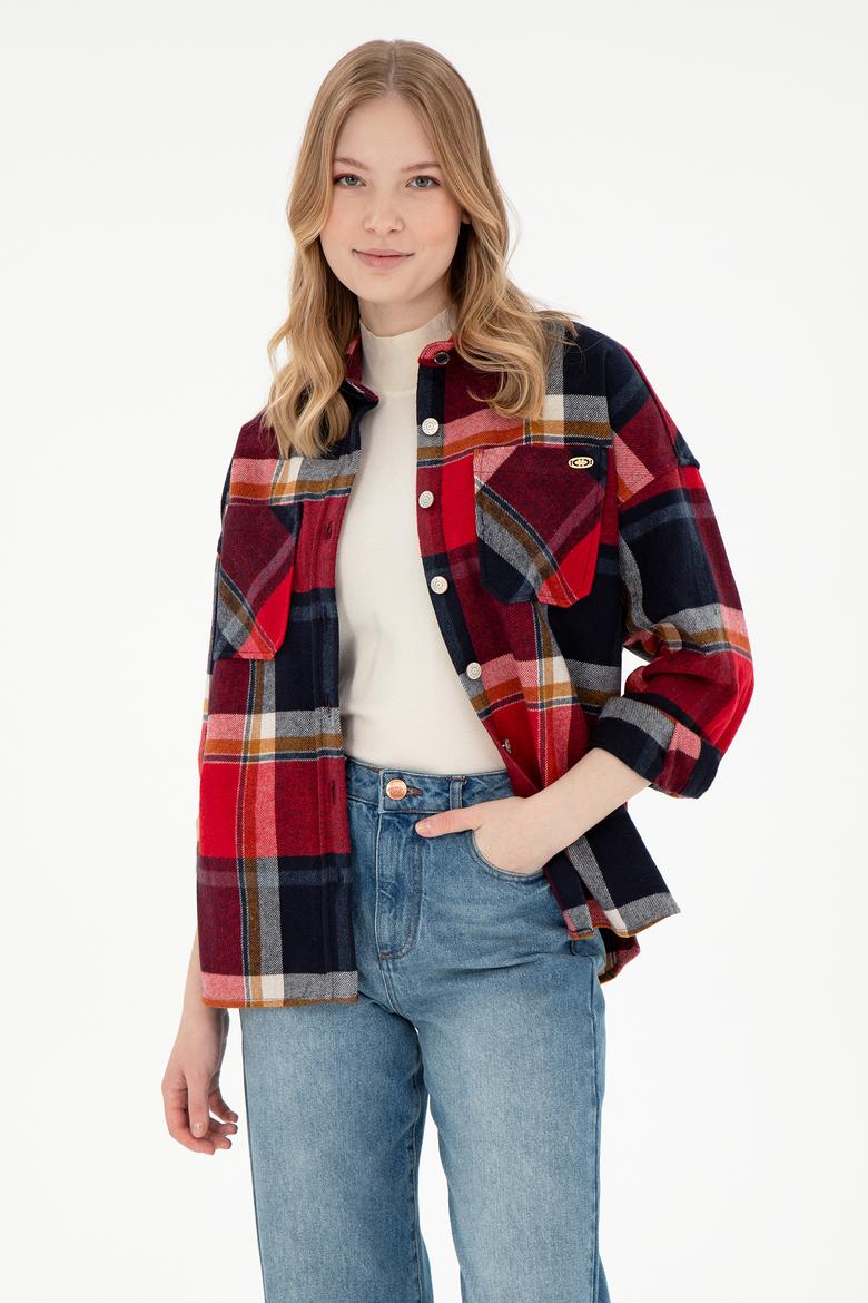 Kadın Kırmızı Uzun Kollu Gömlek