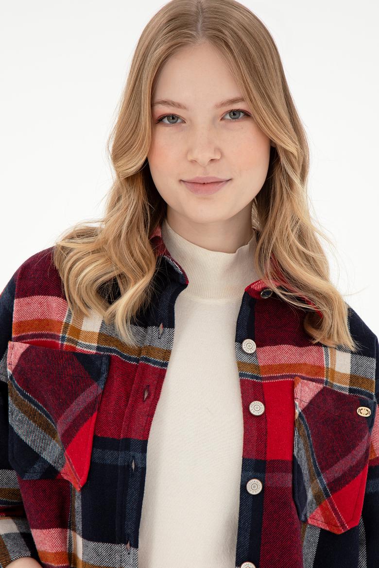 Kadın Kırmızı Uzun Kollu Gömlek - 50296163031