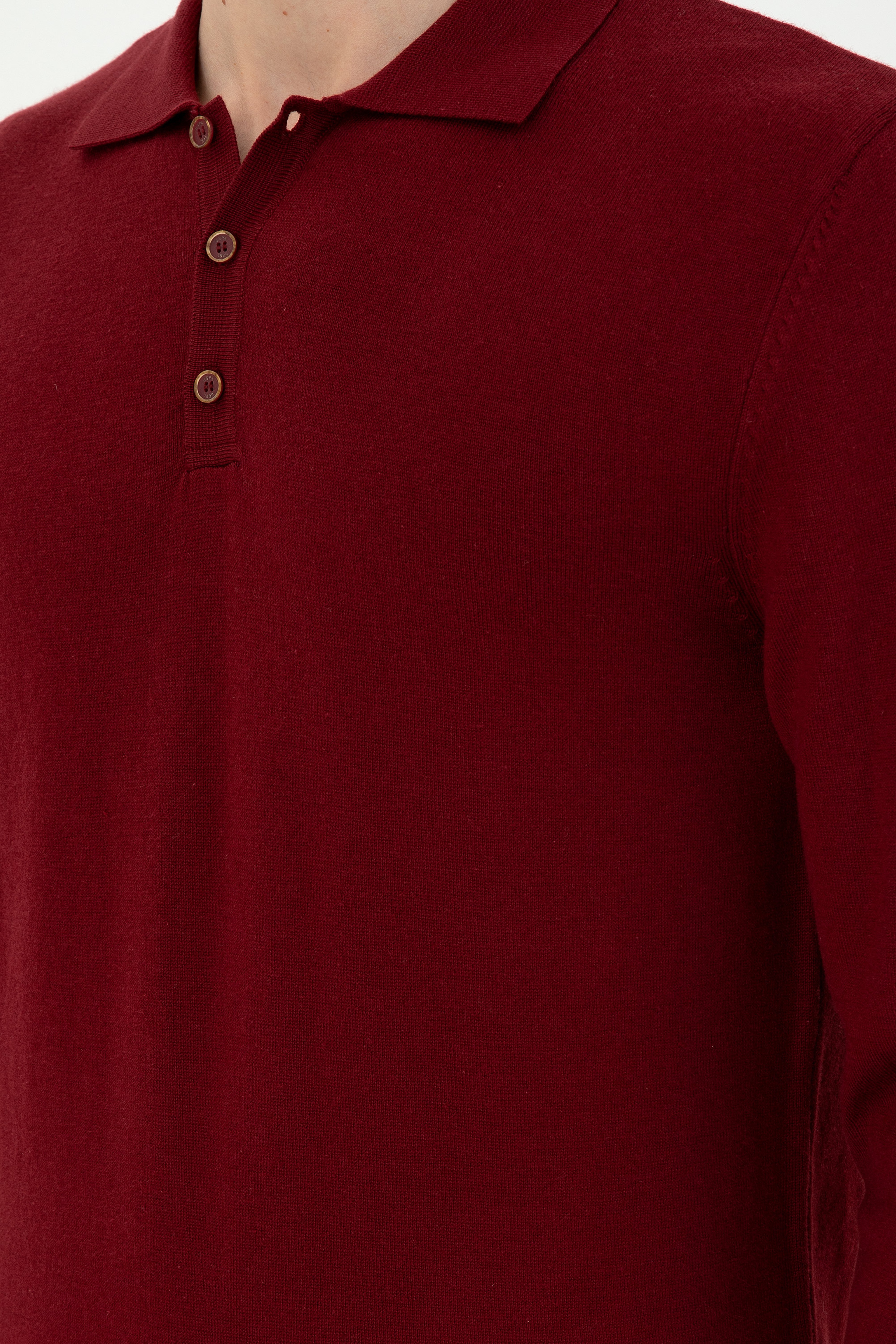 Erkek Bordo Basic Kazak - Image 7