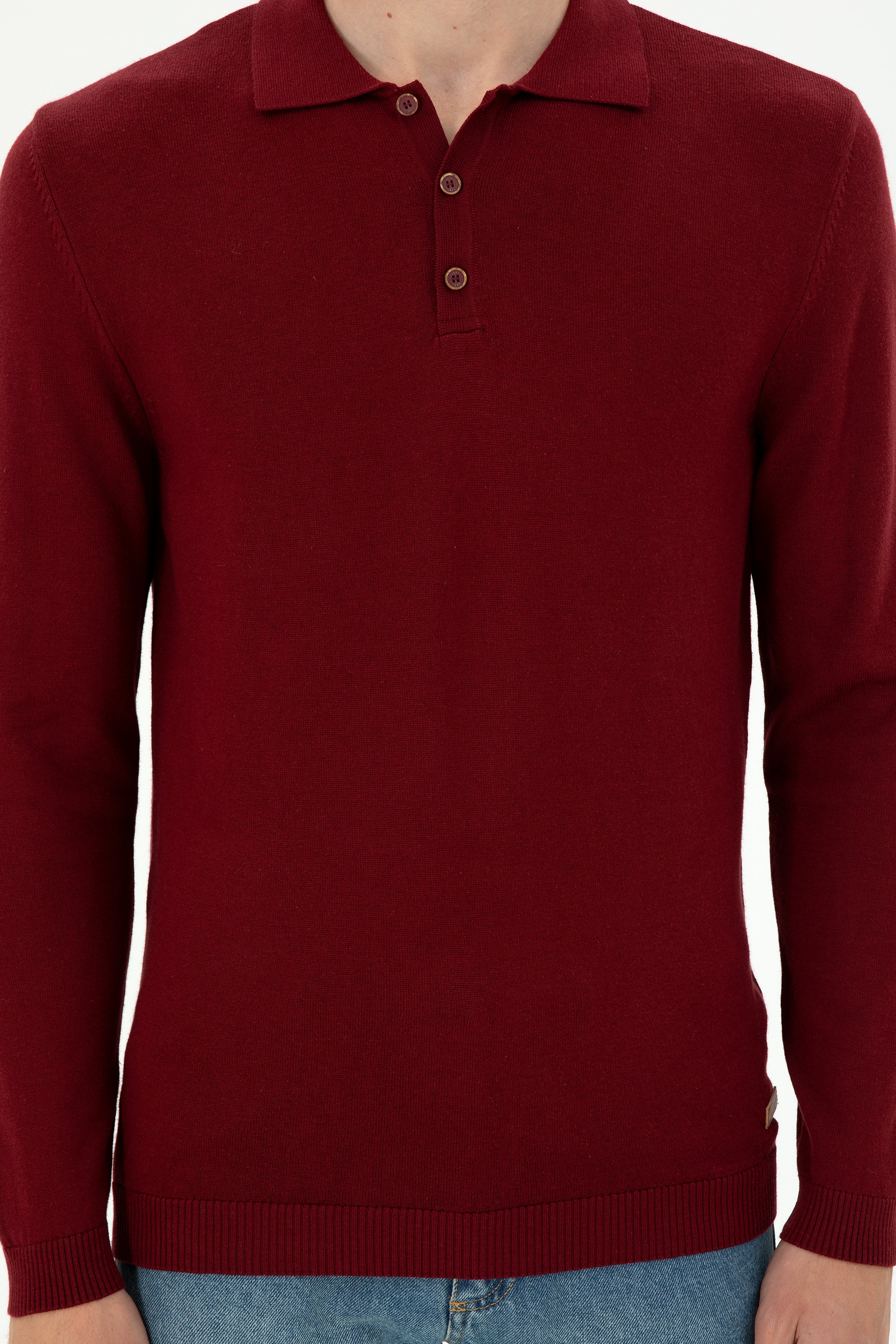 Erkek Bordo Basic Kazak - Image 6