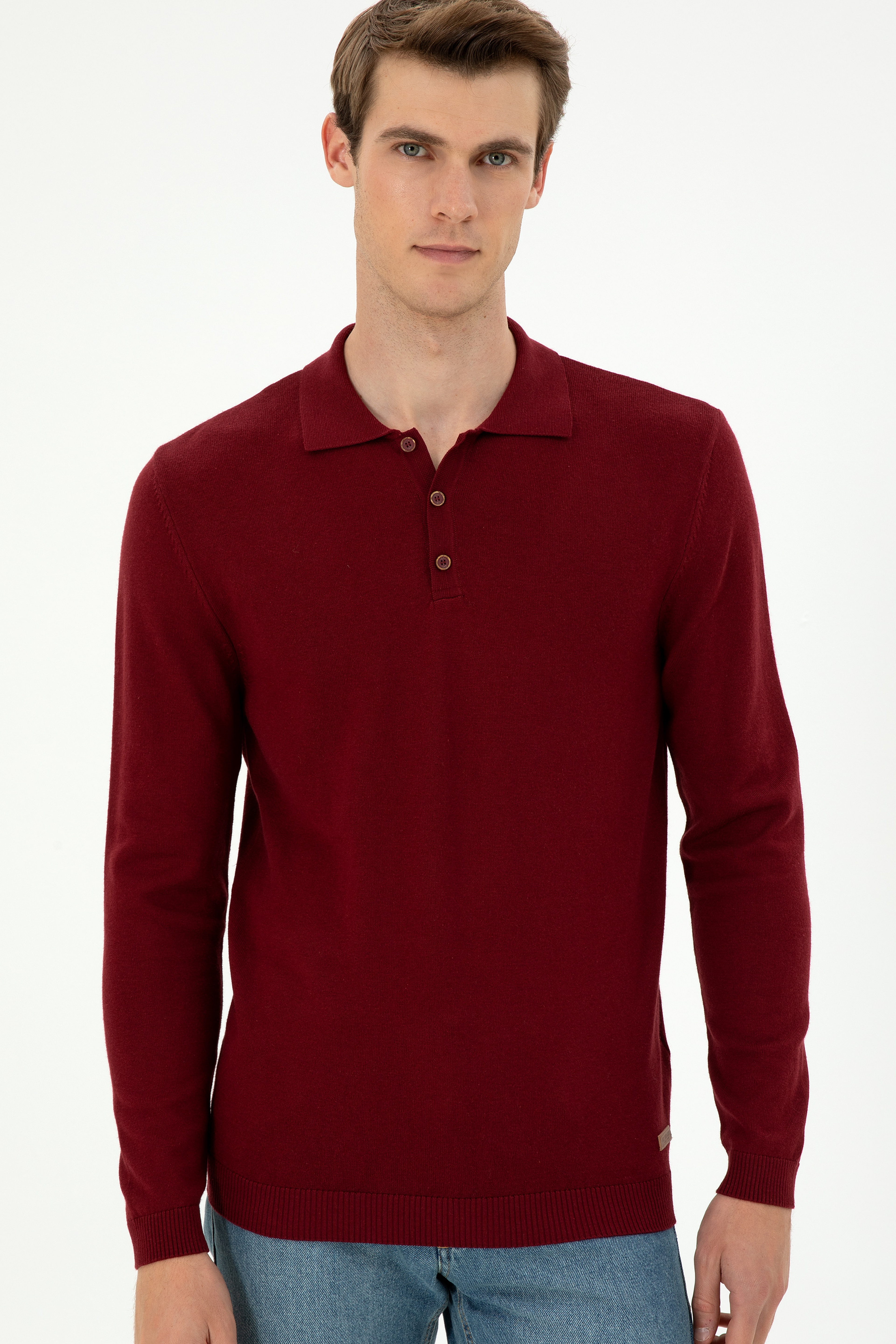 Erkek Bordo Basic Kazak - Image 3