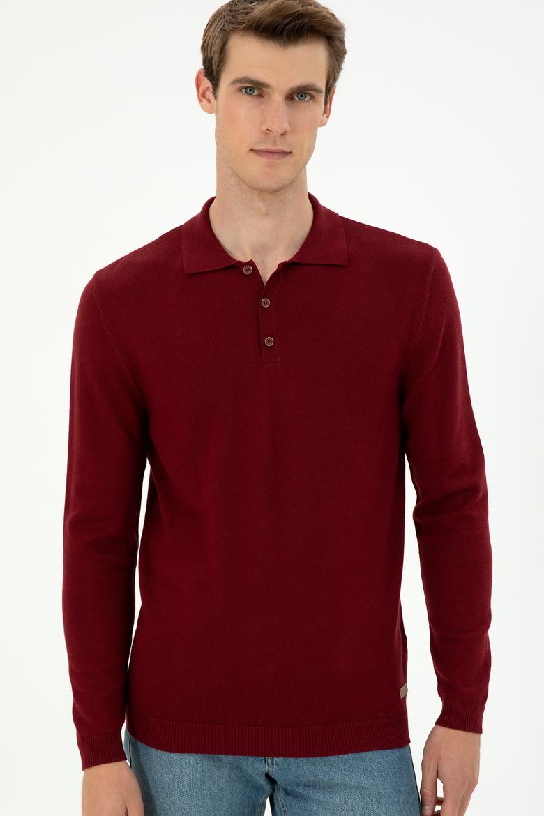 Erkek Bordo Basic Kazak - 50294739028