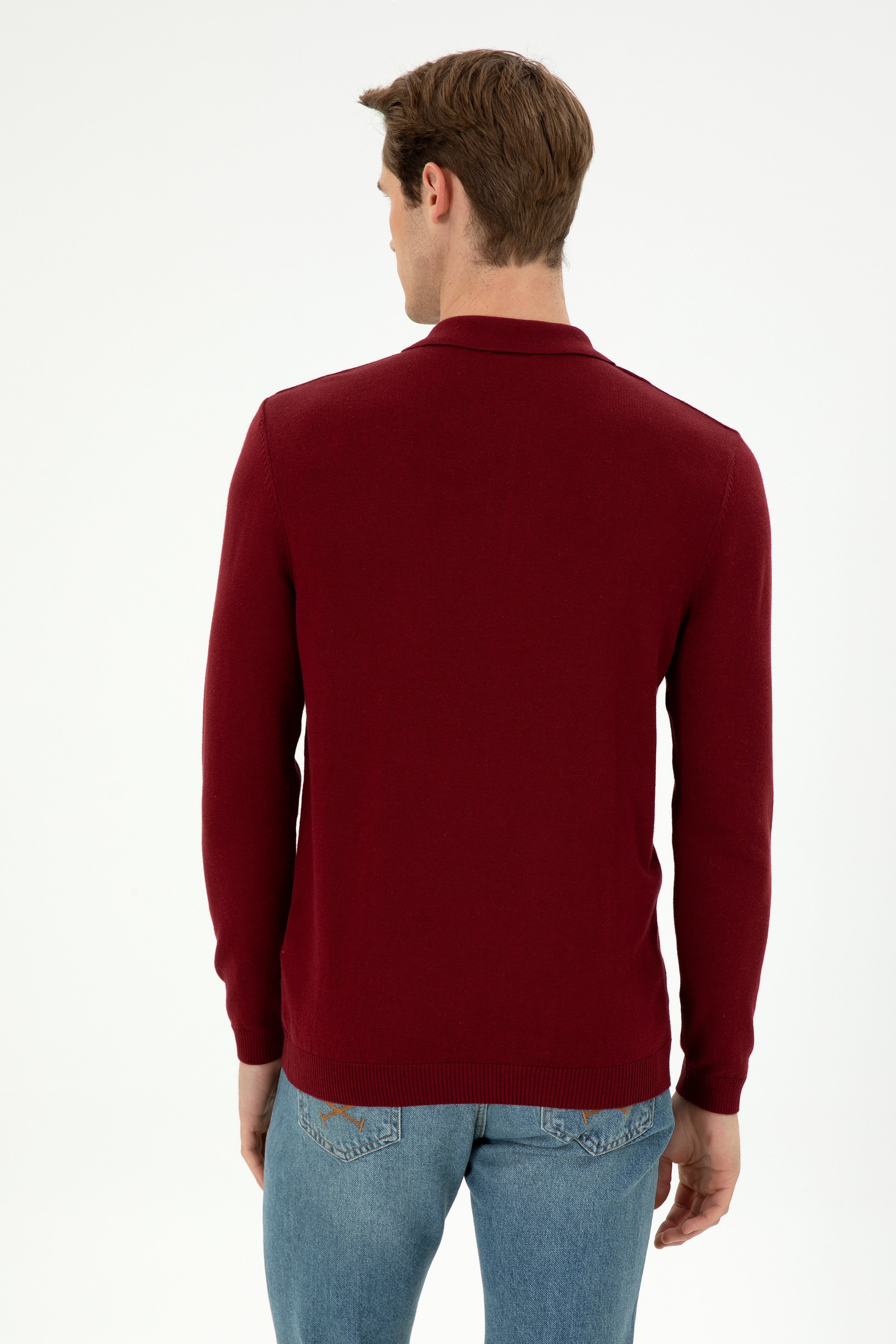 Erkek Bordo Basic Kazak