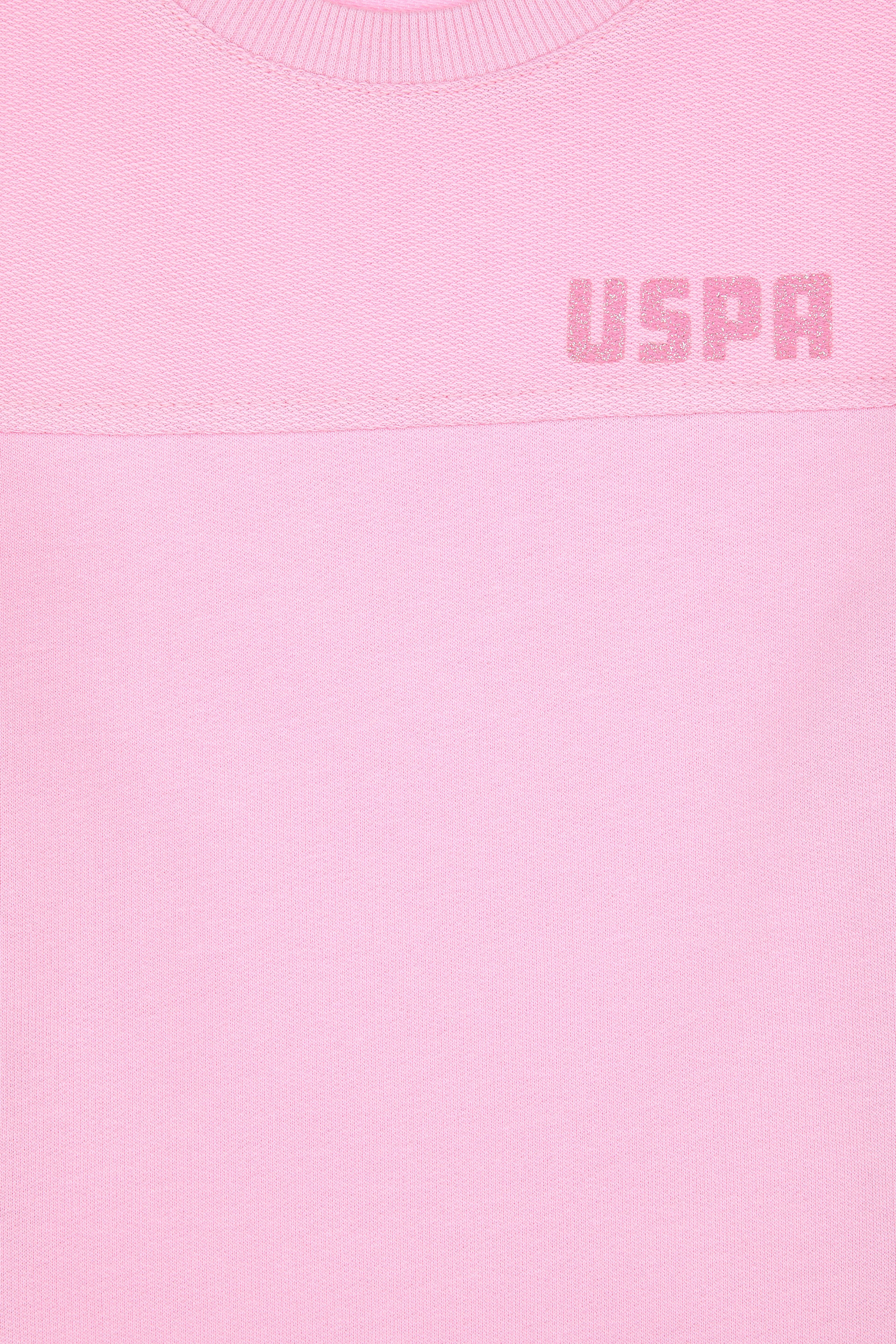 Kız Çocuk Pembe Bisiklet Yaka Sweatshirt