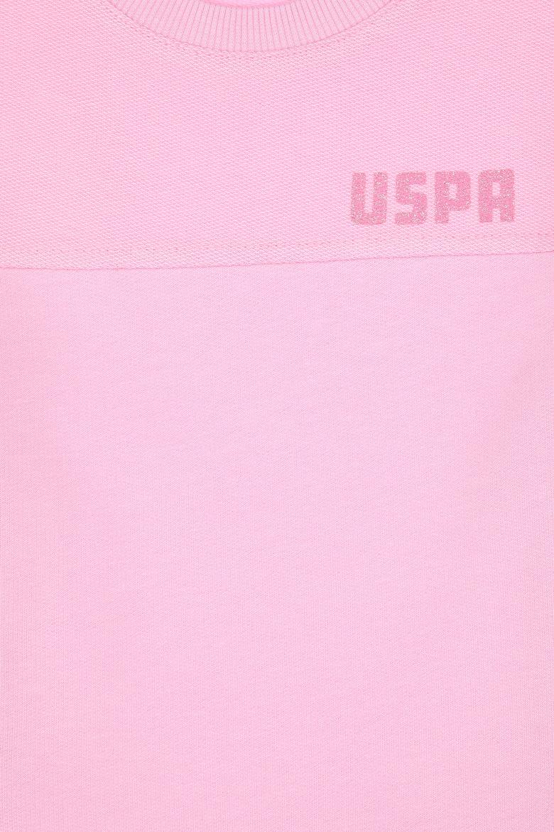 Kız Çocuk Pembe Bisiklet Yaka Sweatshirt - 50296380036