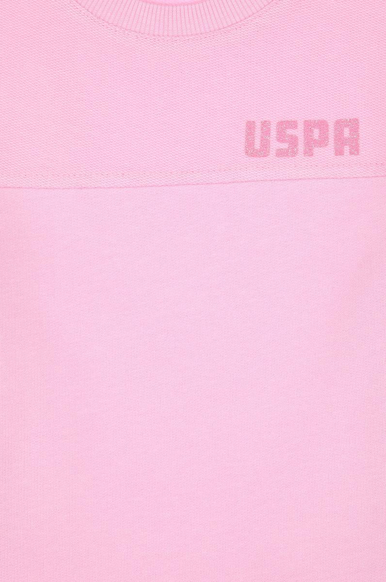 Kız Çocuk Pembe Bisiklet Yaka Sweatshirt