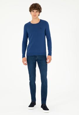 Erkek İndigo Basic Kazak - 50293505132