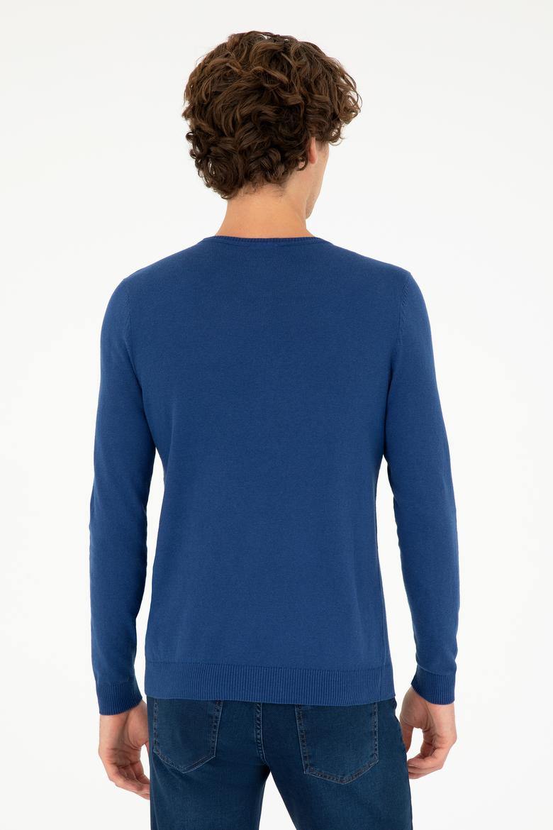 Erkek İndigo Basic Kazak - 50293505132