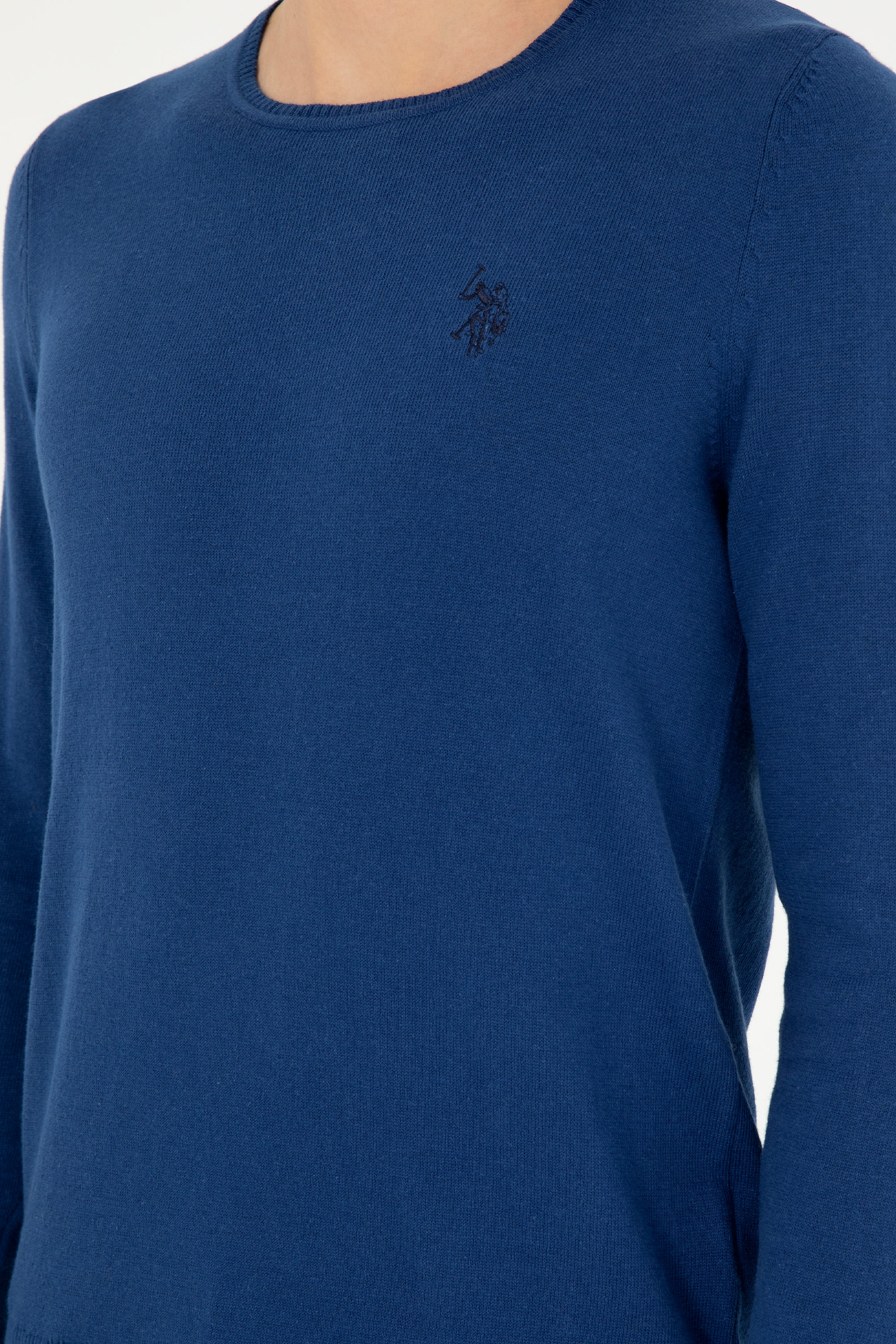 Erkek İndigo Basic Kazak - Image 7