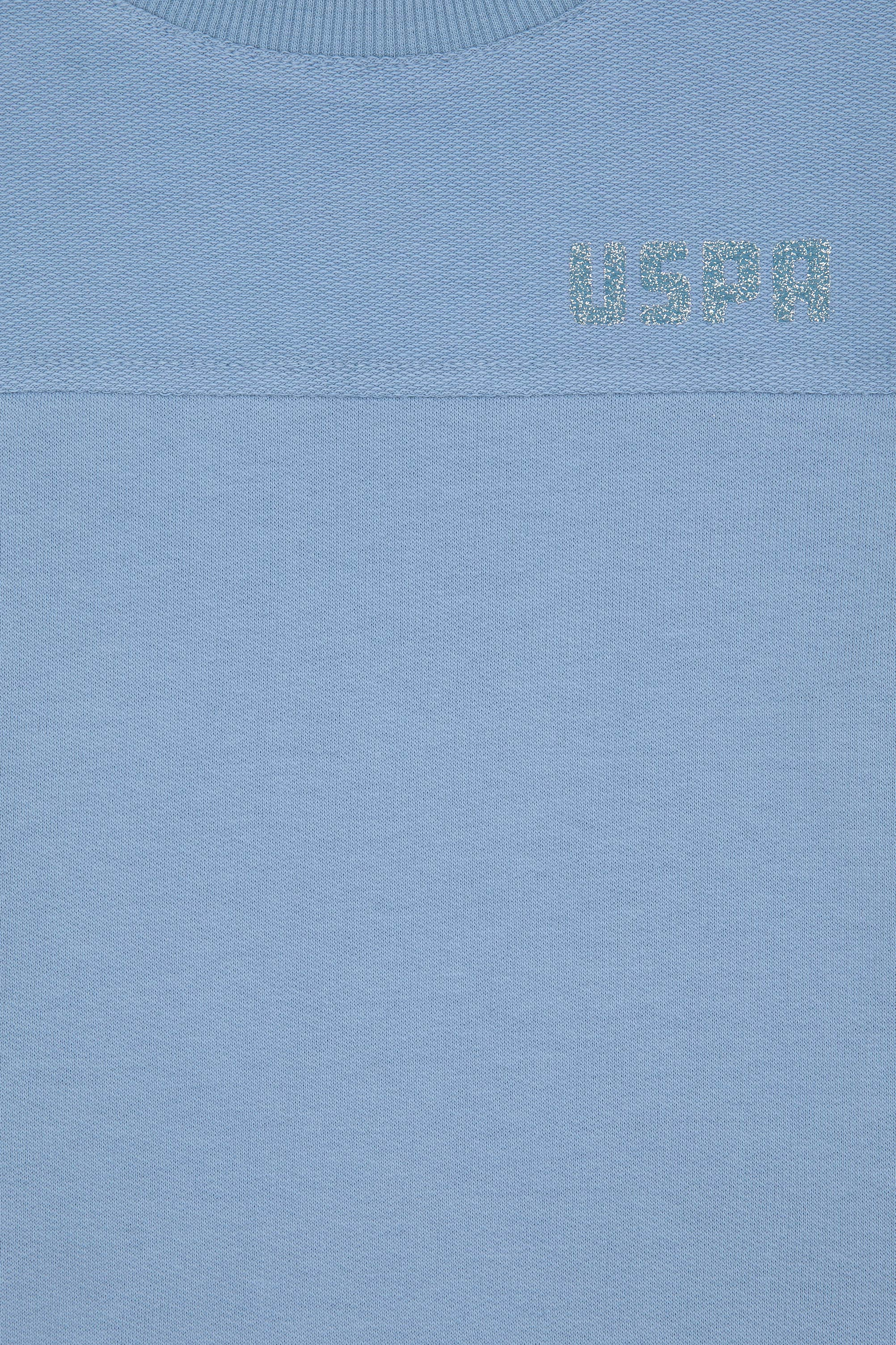 Kız Çocuk Açık Mavi Bisiklet Yaka Sweatshirt - Image 5