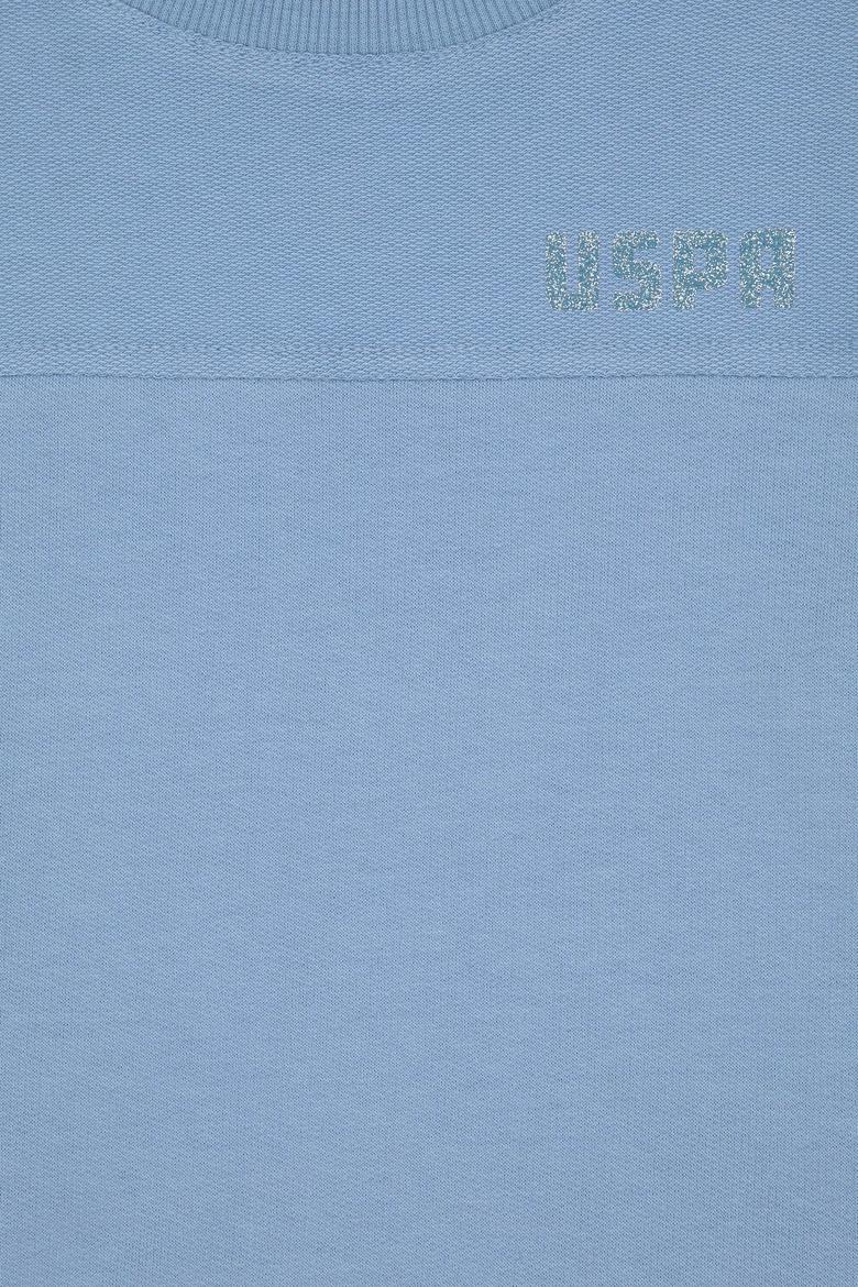 Kız Çocuk Açık Mavi Bisiklet Yaka Sweatshirt - 50296380051