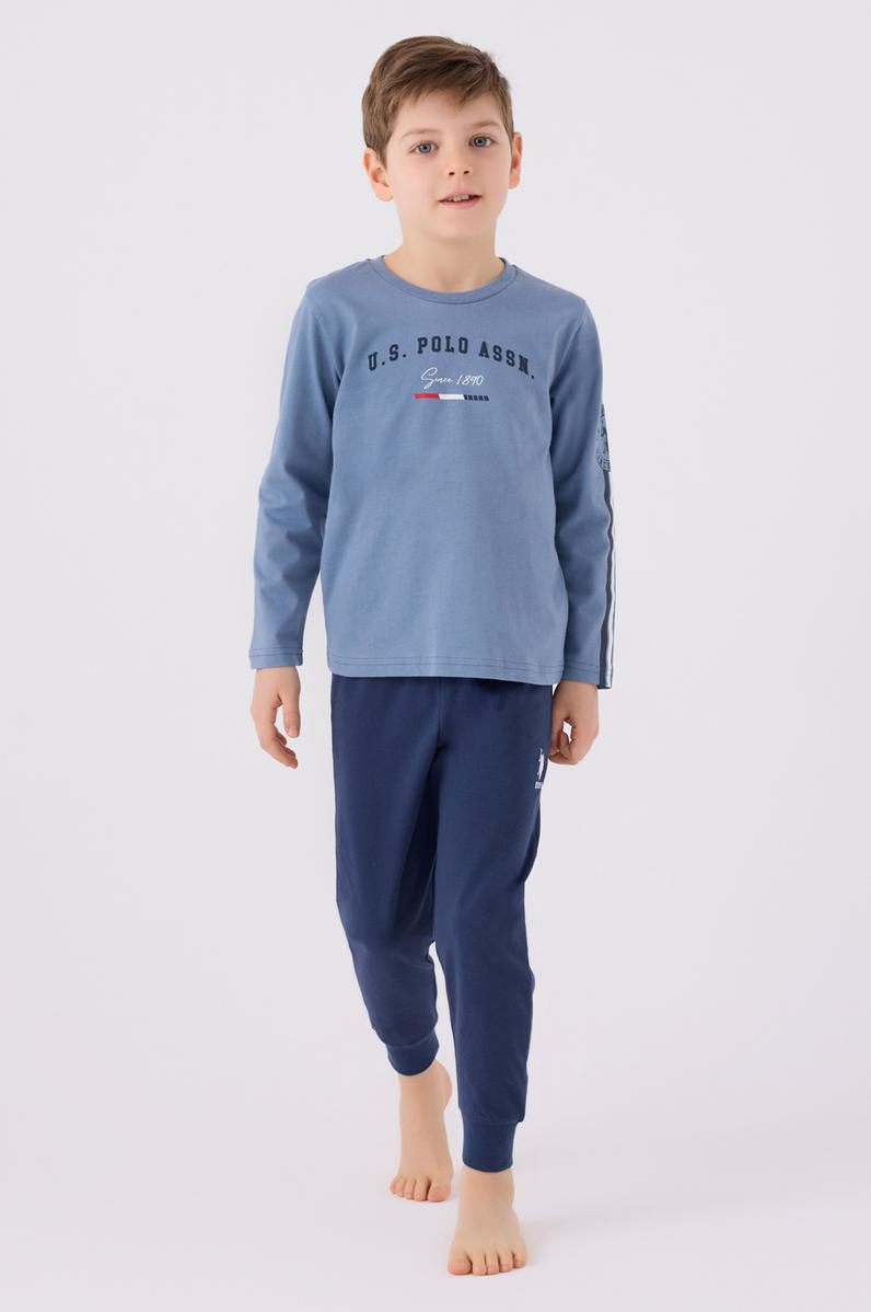 Erkek Çocuk Mavi Pijama Takımı