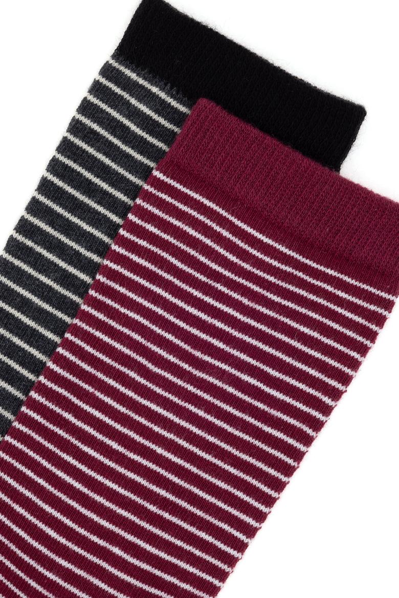Kadın Bordo 2'li Soket Çorap - 50298996001