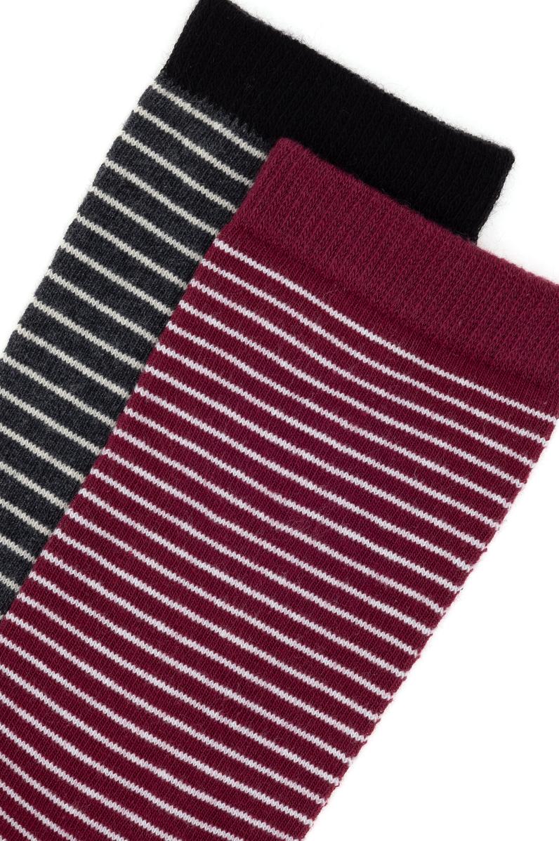 Kadın Bordo 2'li Soket Çorap
