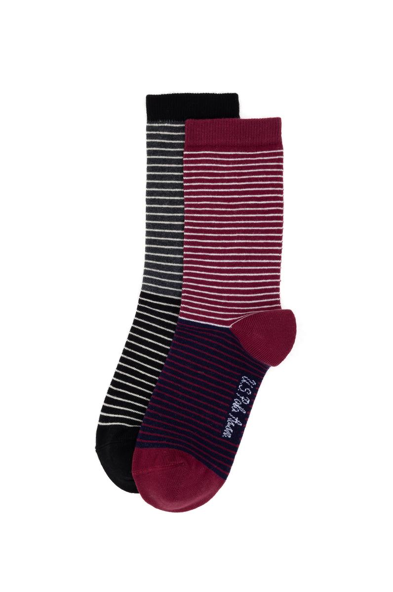 Kadın Bordo 2'li Soket Çorap