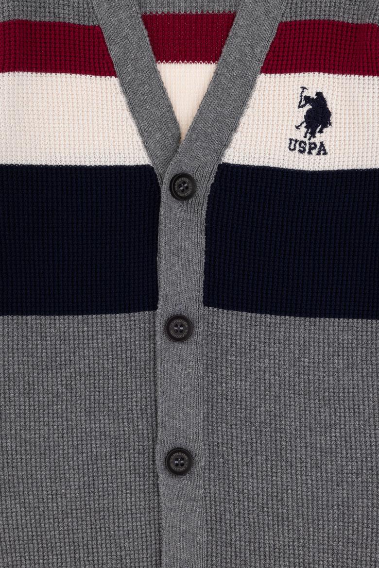 Erkek Çocuk Açık Gri Melanj Triko Hırka - 50295507016