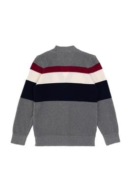 Erkek Çocuk Açık Gri Melanj Triko Hırka - 50295507016