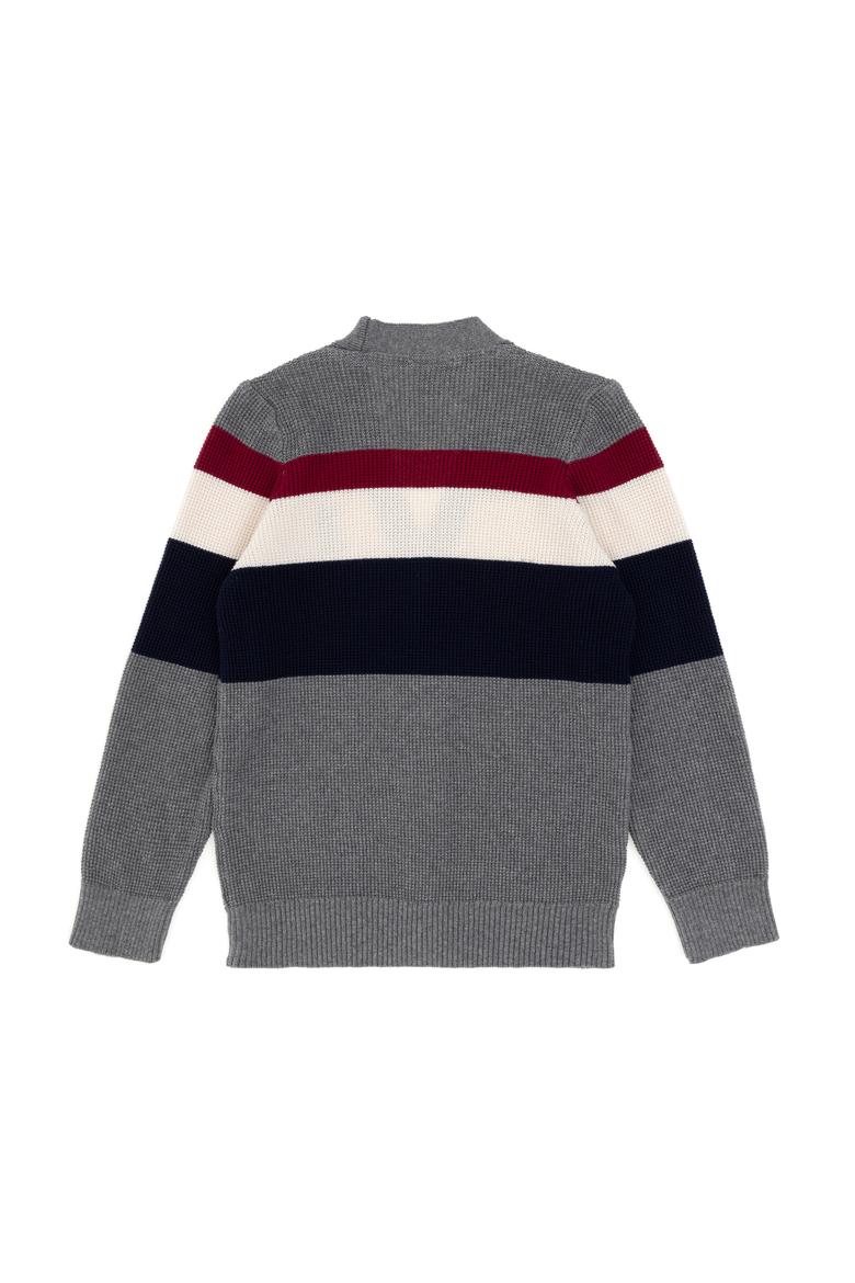 Erkek Çocuk Açık Gri Melanj Triko Hırka - 50295507016