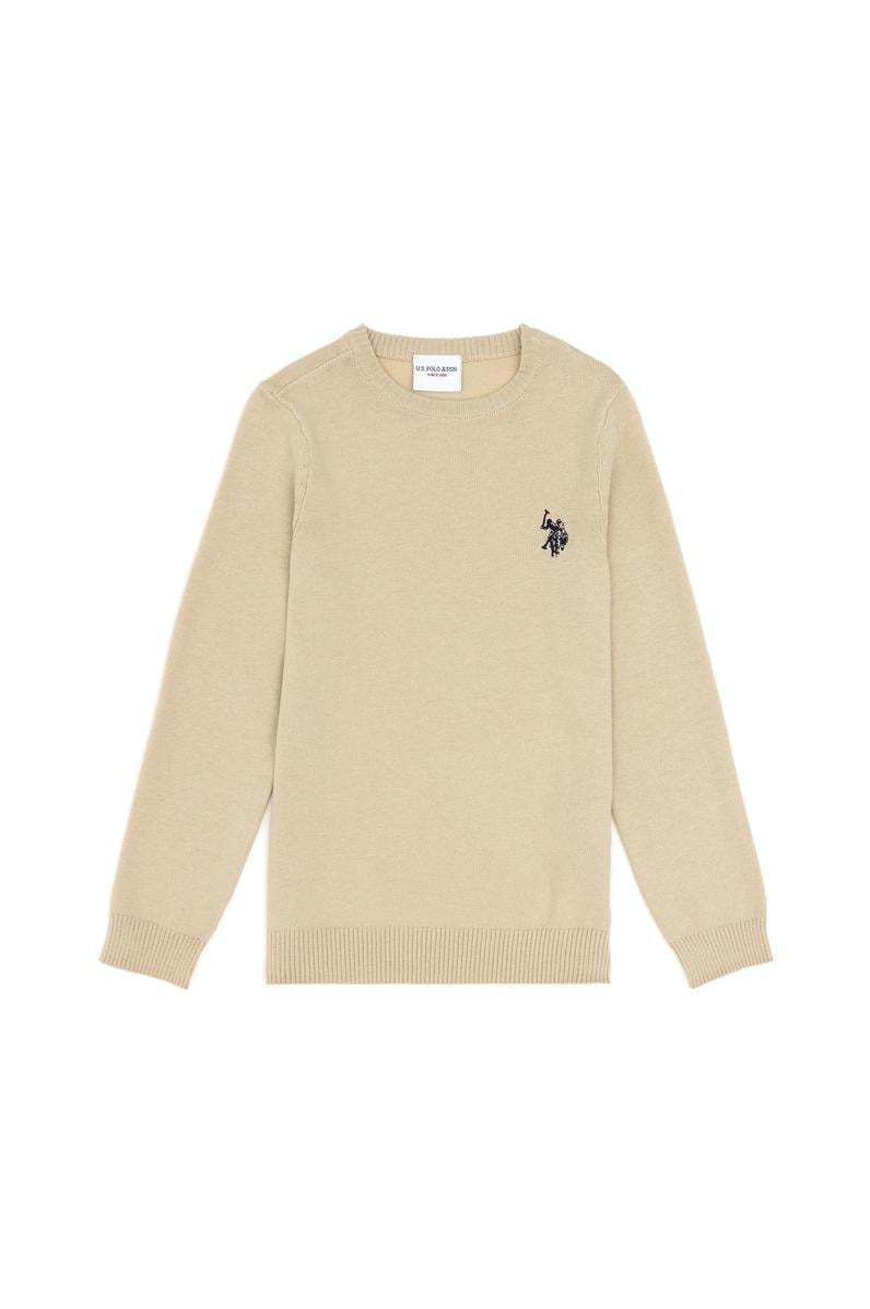 Erkek Çocuk Açık Haki Basic Kazak