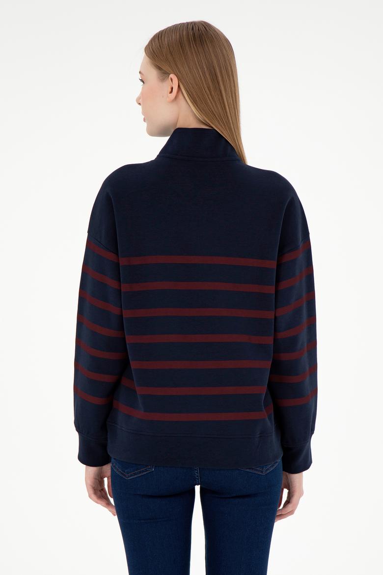 Kadın Lacivert Fermuarlı Dik Yaka Sweathirt - 50298989007